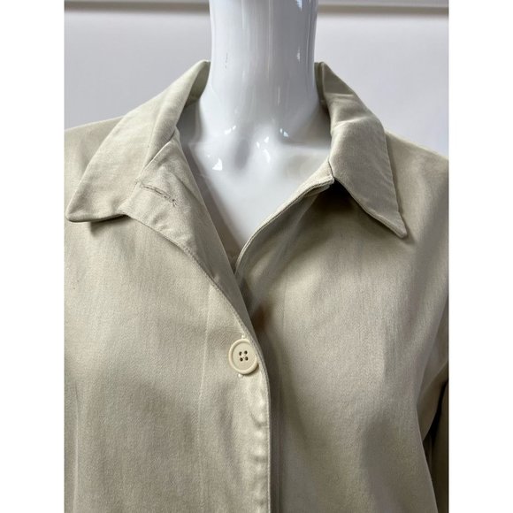 Gap Womens Jacket Coat Beige Cotton Blend Button Stretch Collar Pockets Lined 10 - Picture 9 of 12